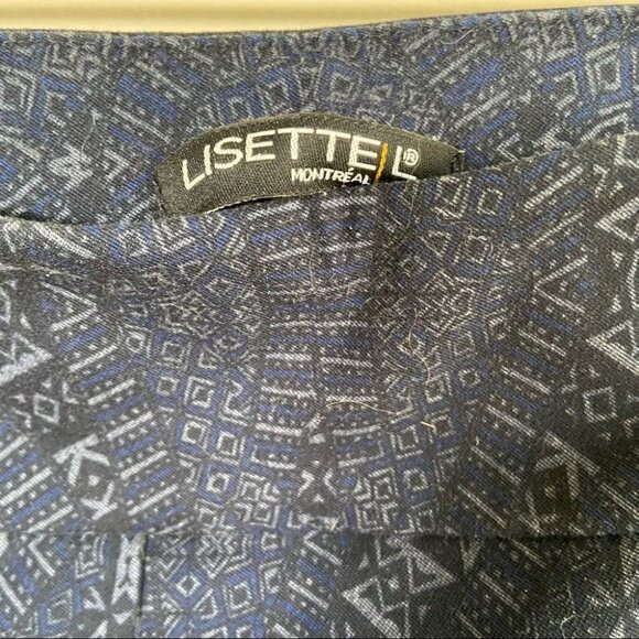 Lisette L Slim Straight High Rise Pants Navy with Pattern Size 12 - Picture 6 of 7